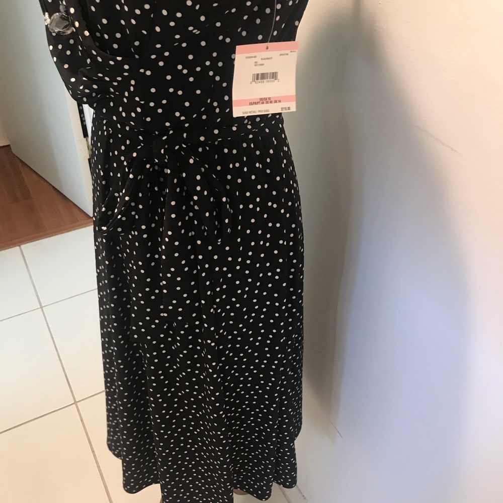 NWT Anne Klein Black & White Polka Dot  Dress 10 - Picture 2 of 4